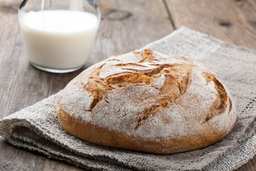 Homemade bread with milk