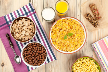 Healthy breakfast on  wooden table