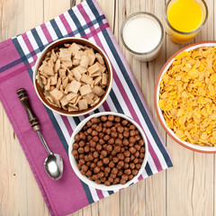 Healthy breakfast on  wooden table
