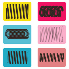 monochrome icon set with springs