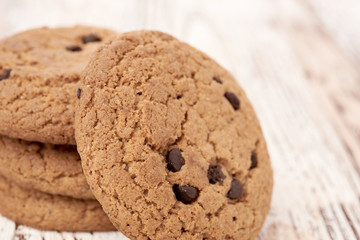 oat cookies on wooden table