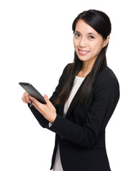 Young businesswoman use of the cellphone