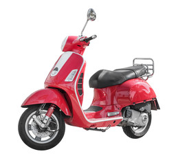 Modern classic scooter isolated on white