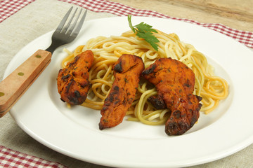 aiguillettes de poulet et spaghetti 07072015