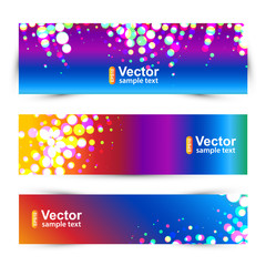 Set of colored banners, vector