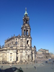 Obraz na płótnie Canvas Hofkirche und Semperoper Dresden