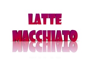 latte macchiato 3d wort 