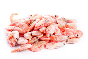 Pile of boiled shrimps
