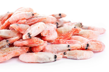 Pile of boiled shrimps