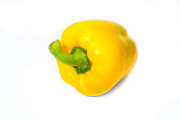 Yellow pepper side view isolated on a white background