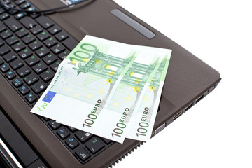 Euro on laptop