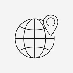 global internet line icon