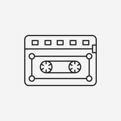 music tape line icon