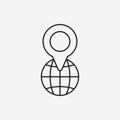 global internet line icon