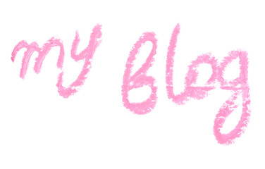 Inscription lipstick "My blog" for personal diary