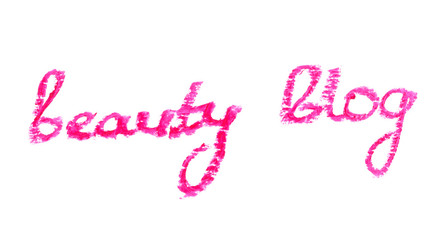 Inscription lipstick "beauty blog" for personal diary