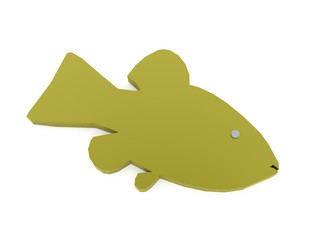 Green abstract fish rendered