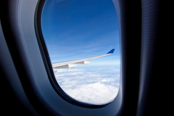 Fototapeta premium Wing of airplane