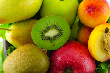 Fruits on a white background