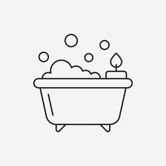 bathtub line icon