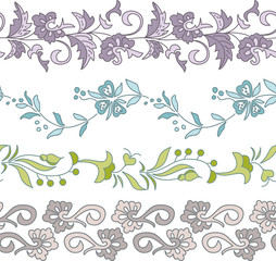 Set of seamless borders