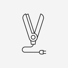 Hair curlers line icon