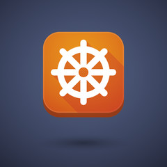 App button with a dharma chakra sign