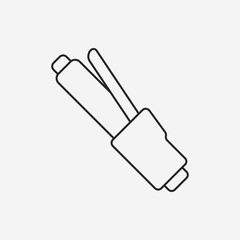 Hair curlers line icon