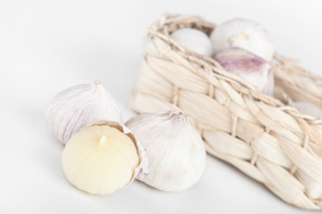 Garlic on white