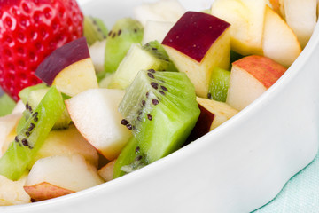 Diet fruit salad in white plate