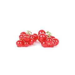 Red currant closeup on white