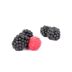 Blackberry and raspberries