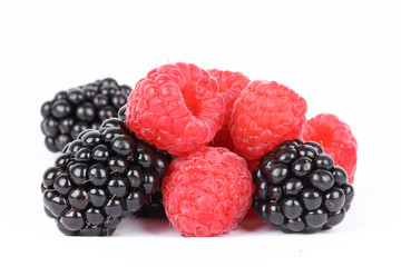 Blackberry and raspberries