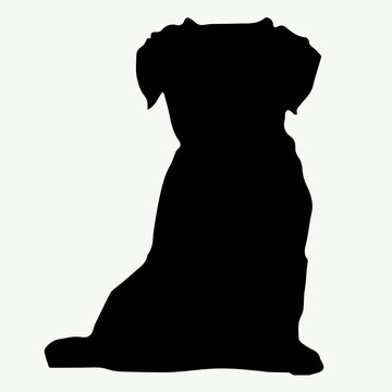 Dog silhouette on white background