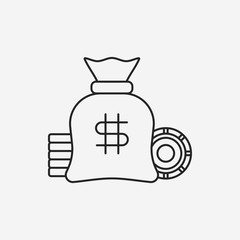 Fototapeta premium casino money line icon