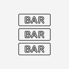 Bar shop sign line icon