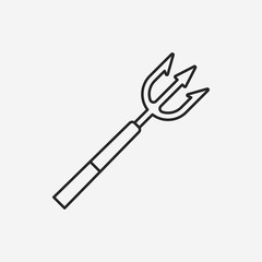 Fish spear line icon