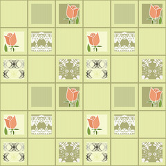 Patchwork seamless floral pattern ornament background