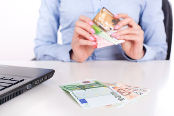 Cash money and credit cards
