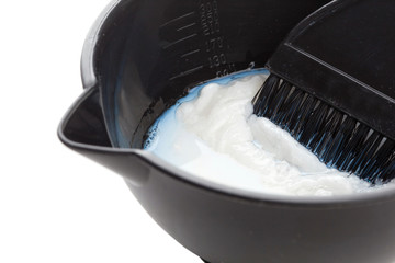 Bowl with peroxide and brush