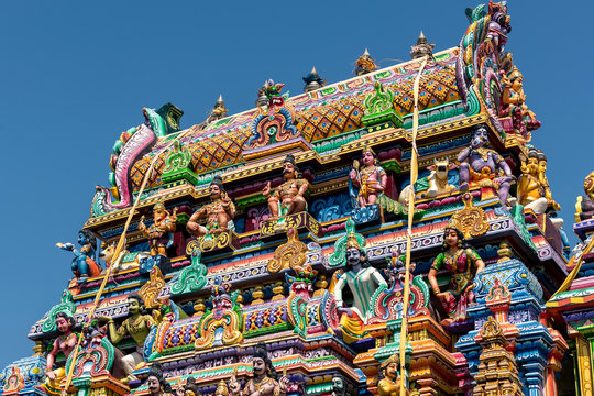 Beautiful statues in tamil hindu temple