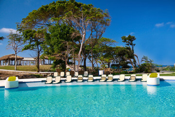 Tropical resort with swimming pool