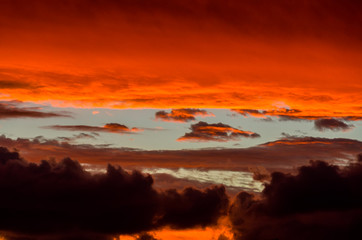 Fototapeta na wymiar Dramatic stormy sky at sunset