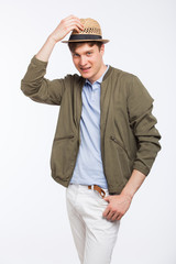 handsome blonde man modern dressed