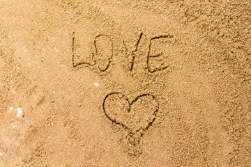 love on the sand in the beach
