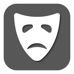 The sad mask icon. Tragedy and theater symbol. Flat