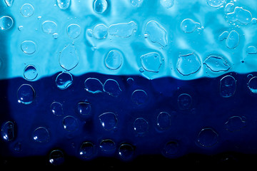 Oil and water droplets