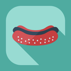 Flat modern design with shadow icons hot Dog