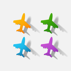 Paper clipped sticker: aircraft airliner