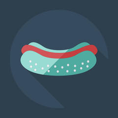 Flat modern design with shadow icons hot Dog